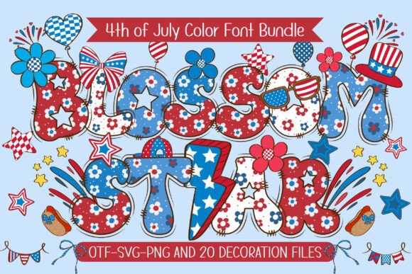 Blossom Star: A Patriotic Font for Festive Designs
