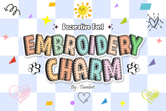 Embroiderycharm Regular: The Cozy Cartoon Font for Creative Projects