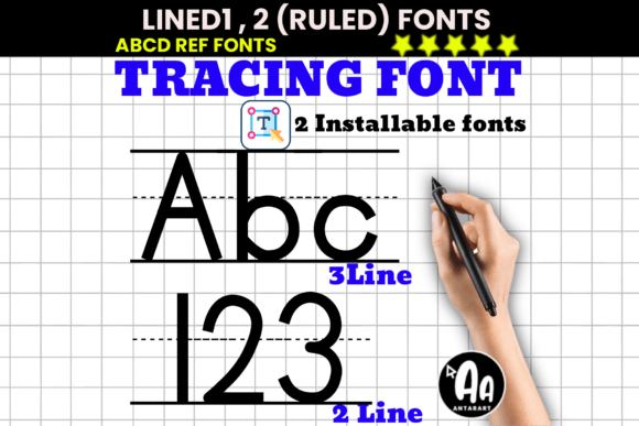 Lined Ruled Tracing Duo: A Practical Font Bundle for Educational Design